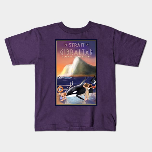 Strait of Gibraltar Kids T-Shirt by Feisty Army